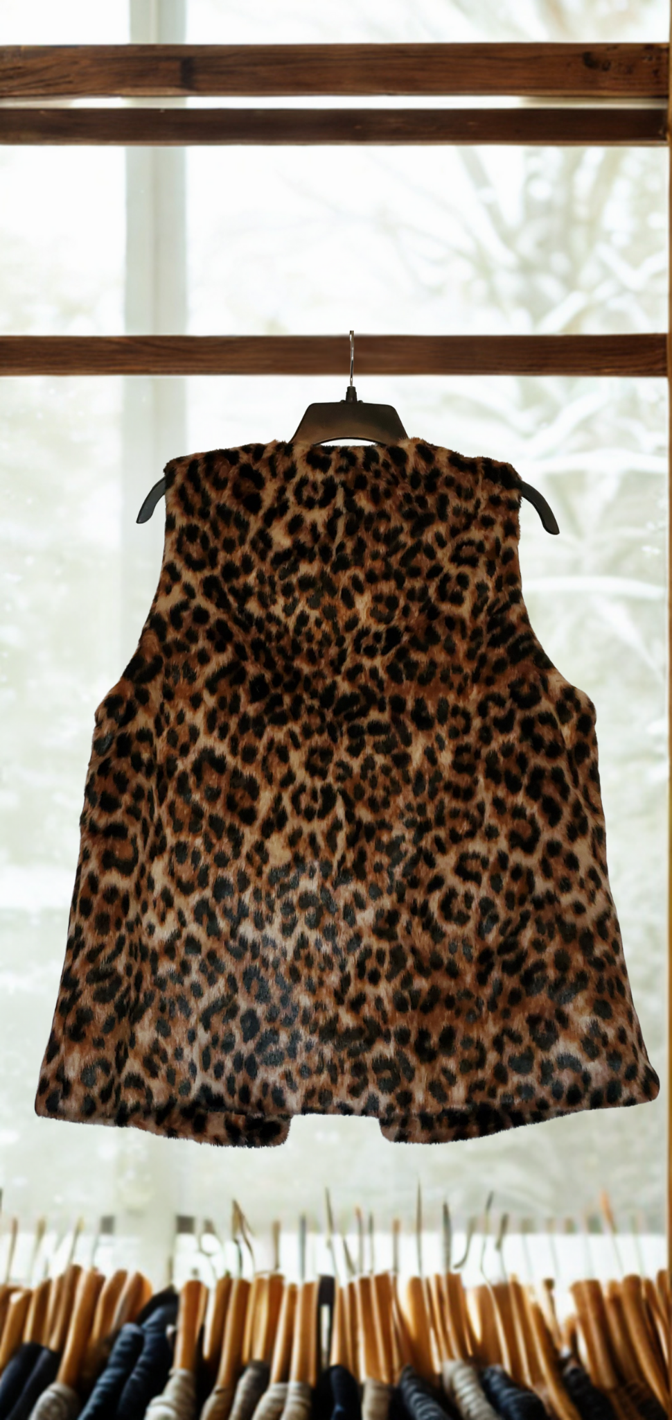 Faux Fur Leopard Print Vest