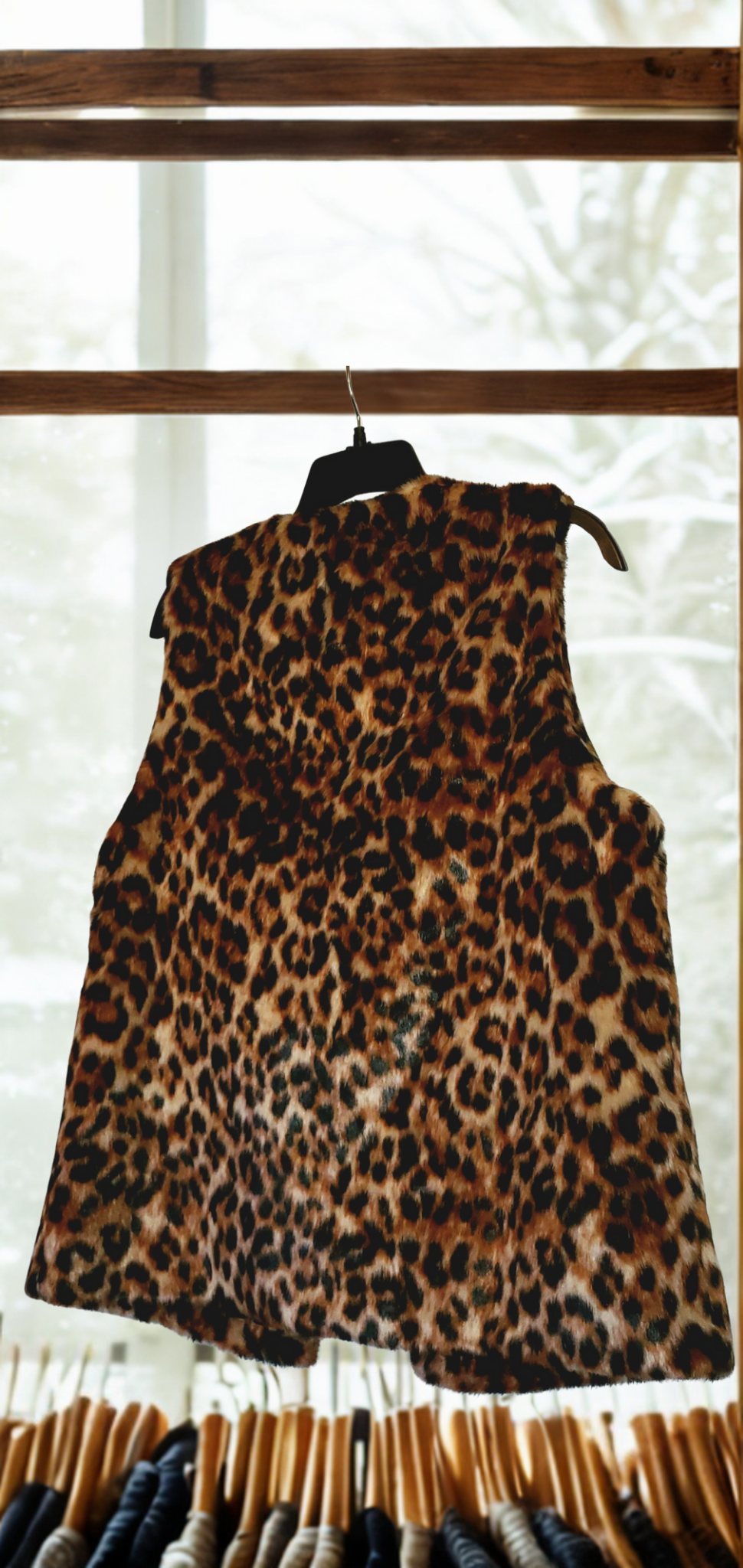 Faux Fur Leopard Print Vest