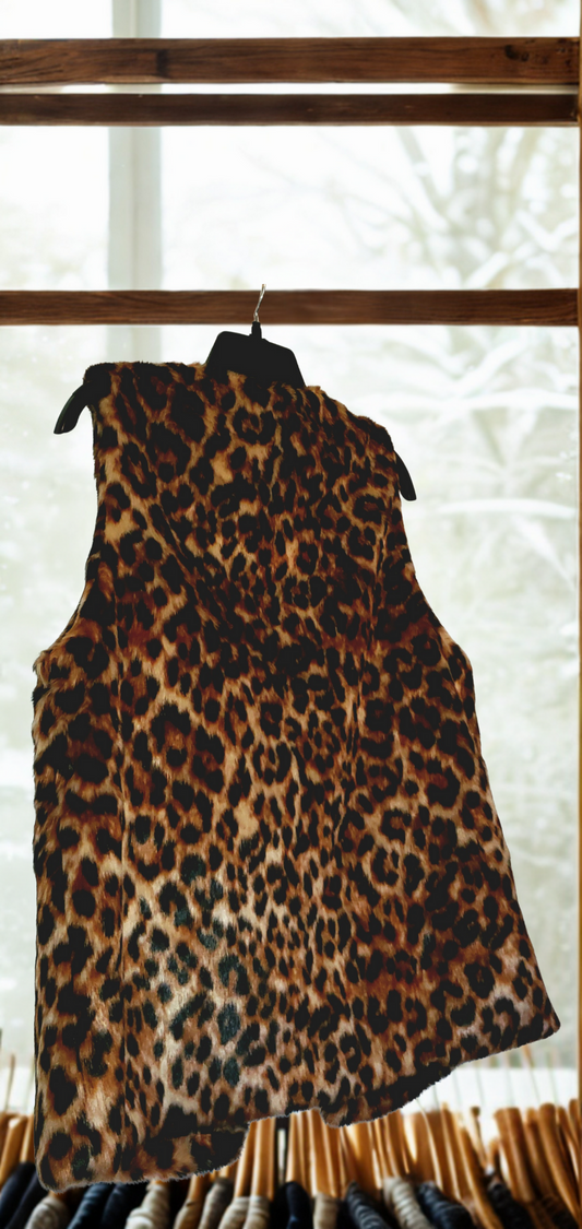 Faux Fur Leopard Print Vest